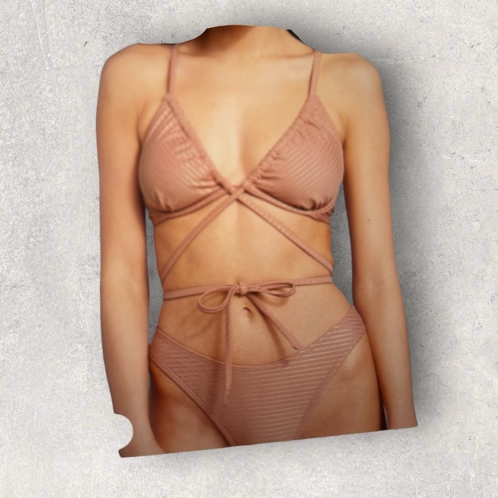 Wild Fable Strappy Underwire Gold Rose Crisscross Strap Underwire SZ XL NWT